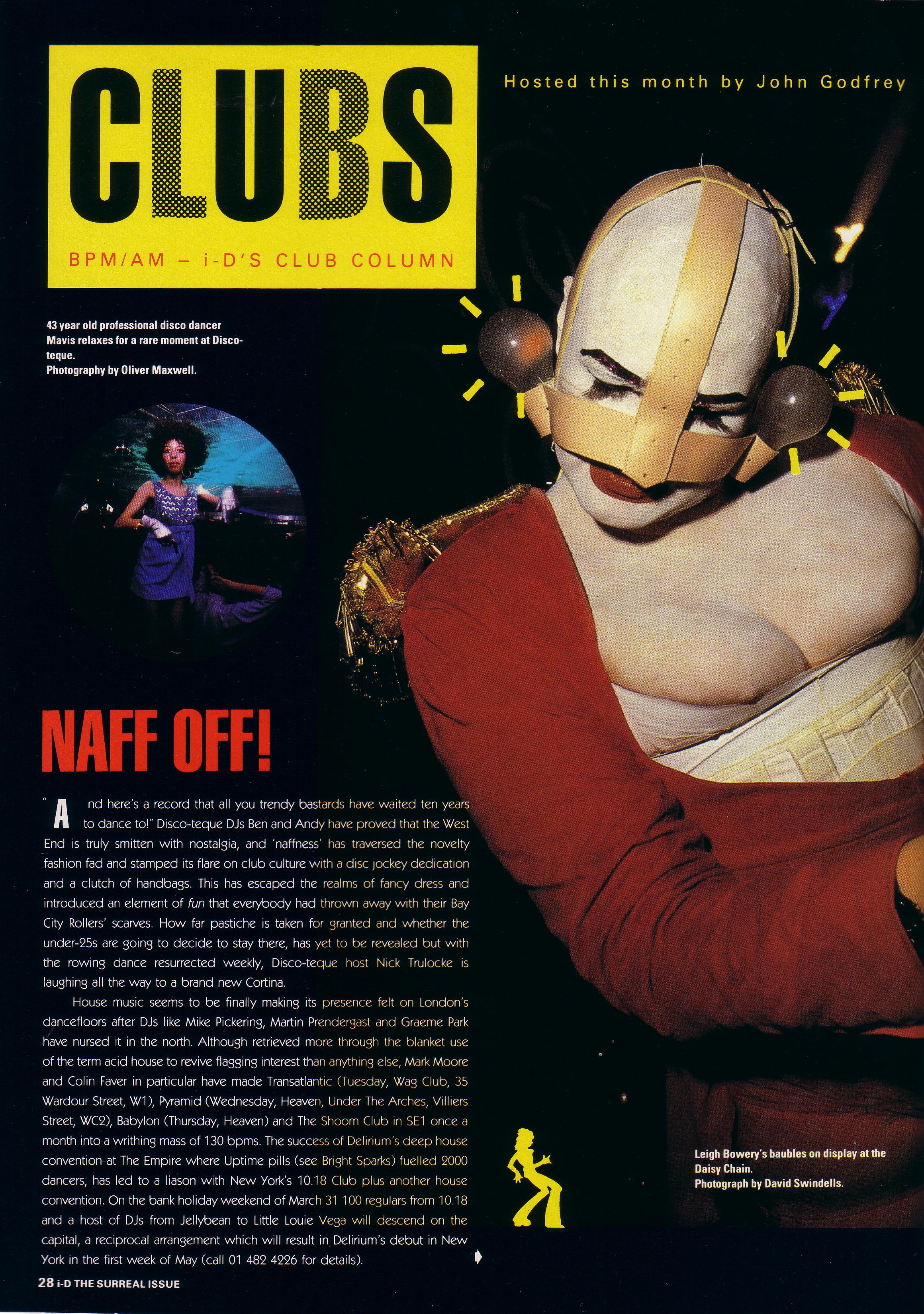i-D, April, 1988, Acid House Piece, Acid, Club Listings, Test Pressing, Balearic, Balearic Beat, Disco, House, Mixes, Mellow, Culture, Fashion, Art, Design, The Face,