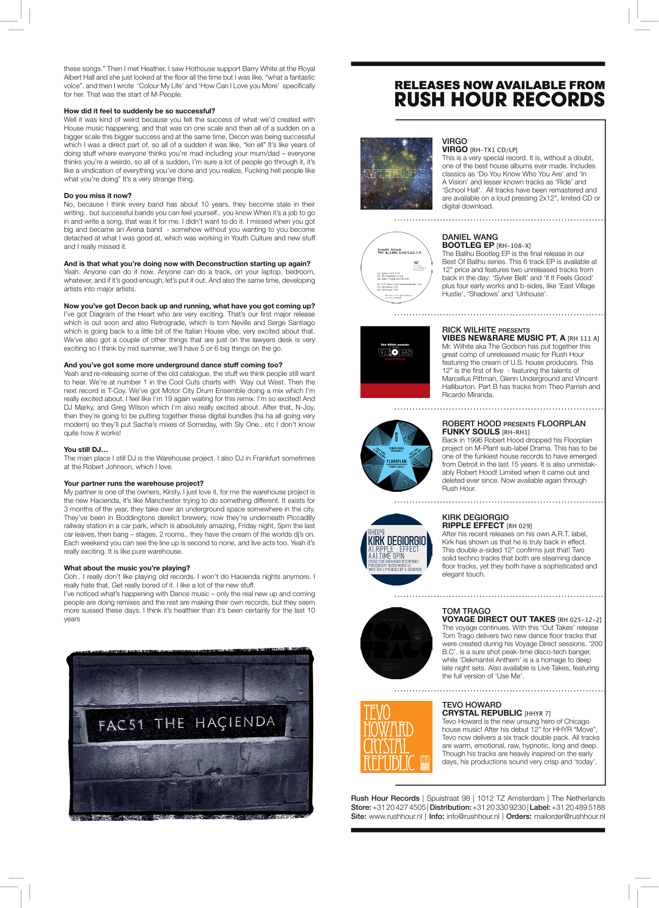 Mike Pickering, T-Coy, Carino, Hacienda, Hot, Factory Records, DJ, Interview, Test Pressing, Balearic, Balearic Beat, Disco, House, Mixes, Mellow, Culture, Fashion, Art, Design, The Face,
