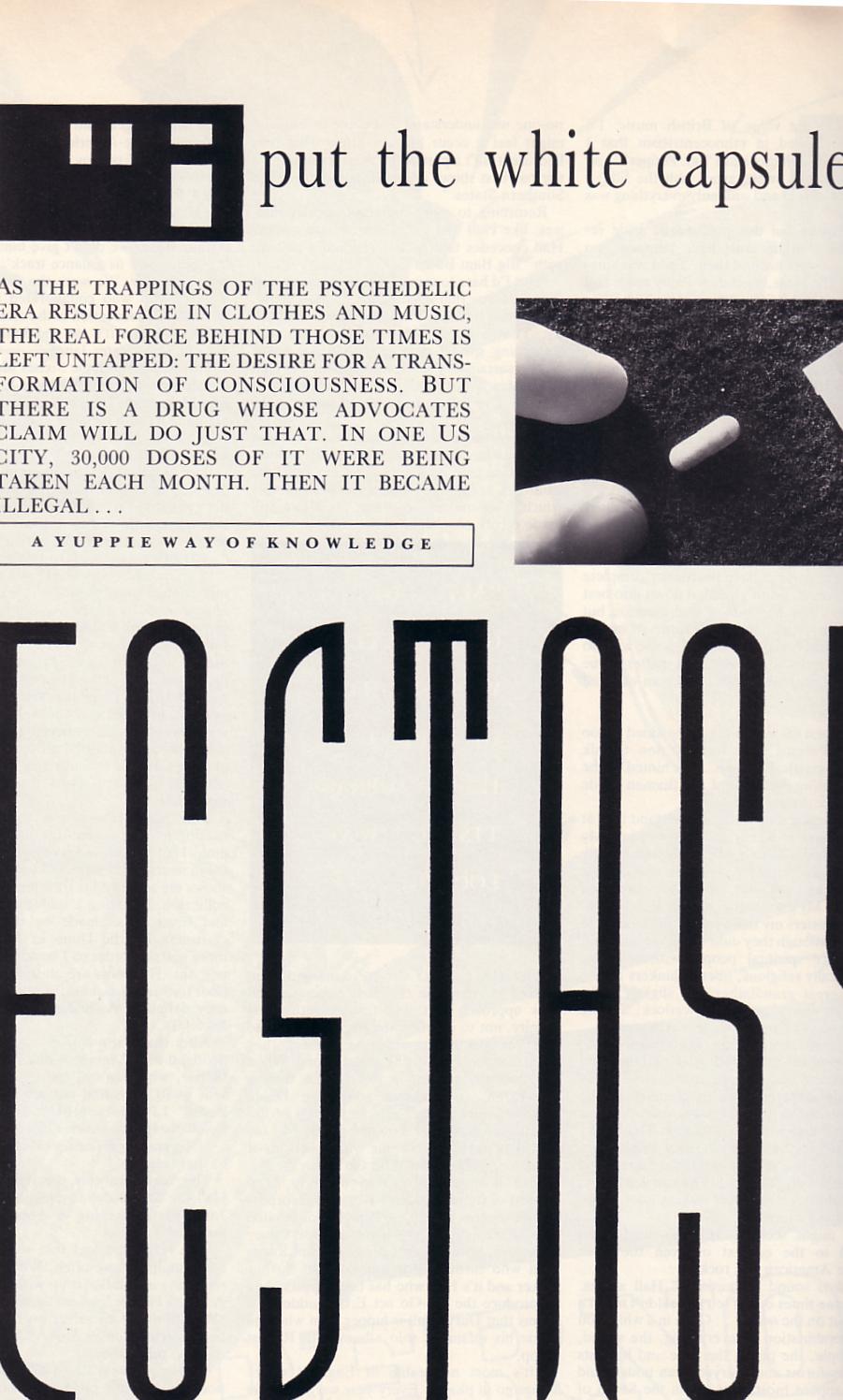 The Face, October, 1985, Ecstasy, Piece, Test Pressing, Balearic, Balearic Beat, Disco, House, Mixes, Mellow, Culture, Fashion, Art, Design, The Face,
