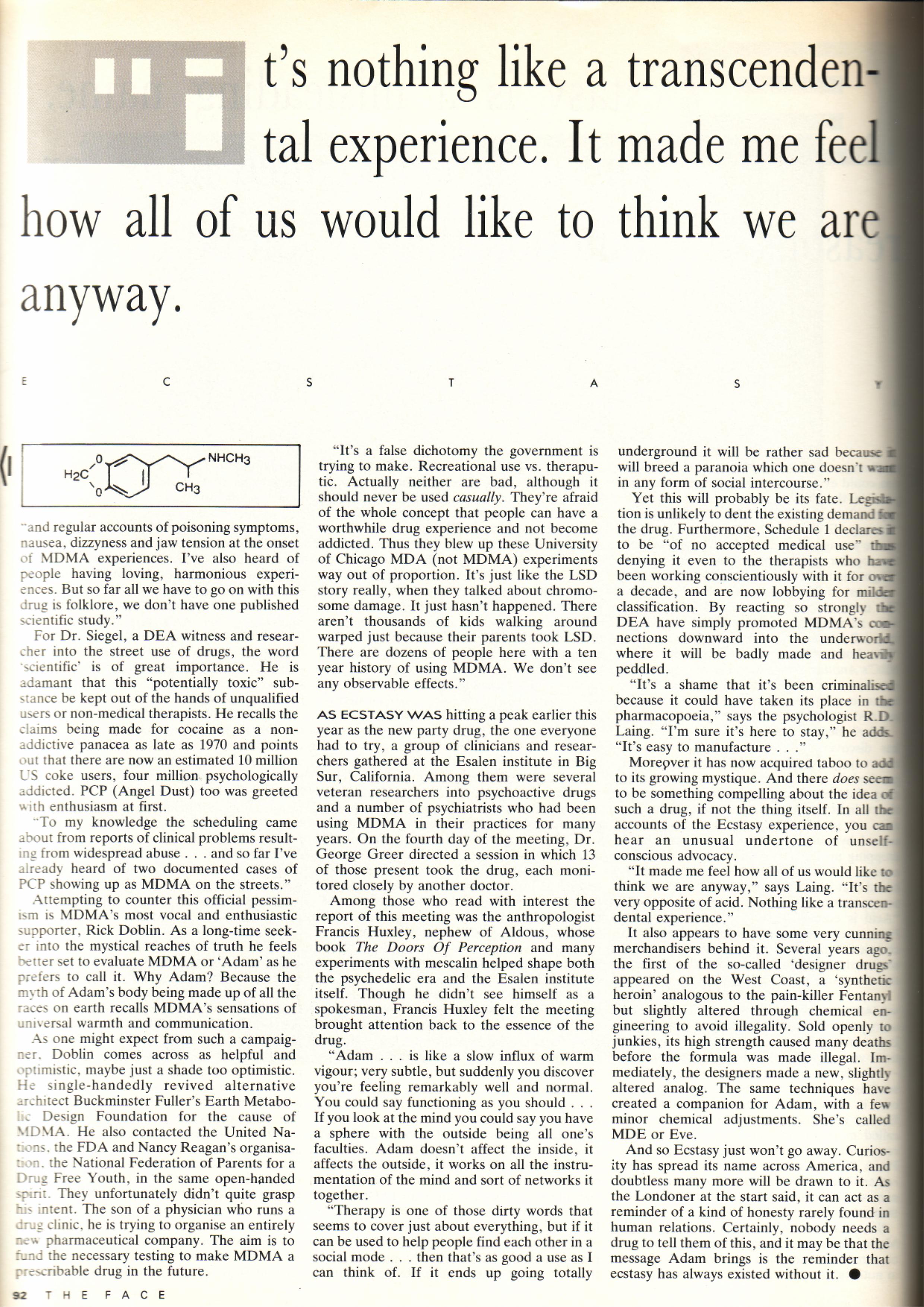 The Face, October, 1985, Ecstasy, Piece, Test Pressing, Balearic, Balearic Beat, Disco, House, Mixes, Mellow, Culture, Fashion, Art, Design, The Face,