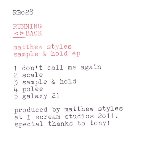 Running Back, New Release, Matthew Styles, Test Pressing, Balearic, Balearic Beat, Disco, House, Mixes, Mellow, Culture, Fashion, Art, Design, The Face