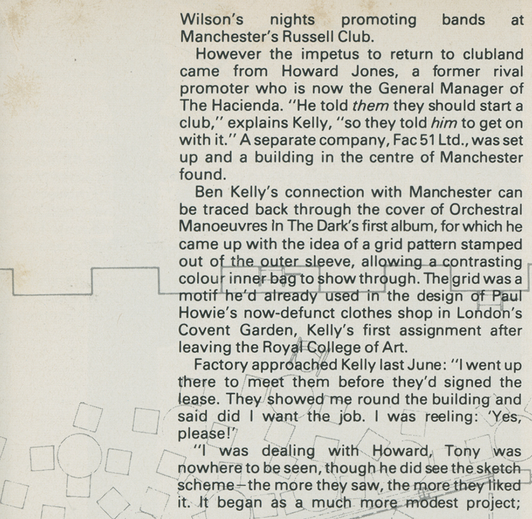 Factory, The Hacienda, Factory Records, Ben Kelly, Sandra Douglas, The Face, August, 1982, Manchester, Architecture, Design,
