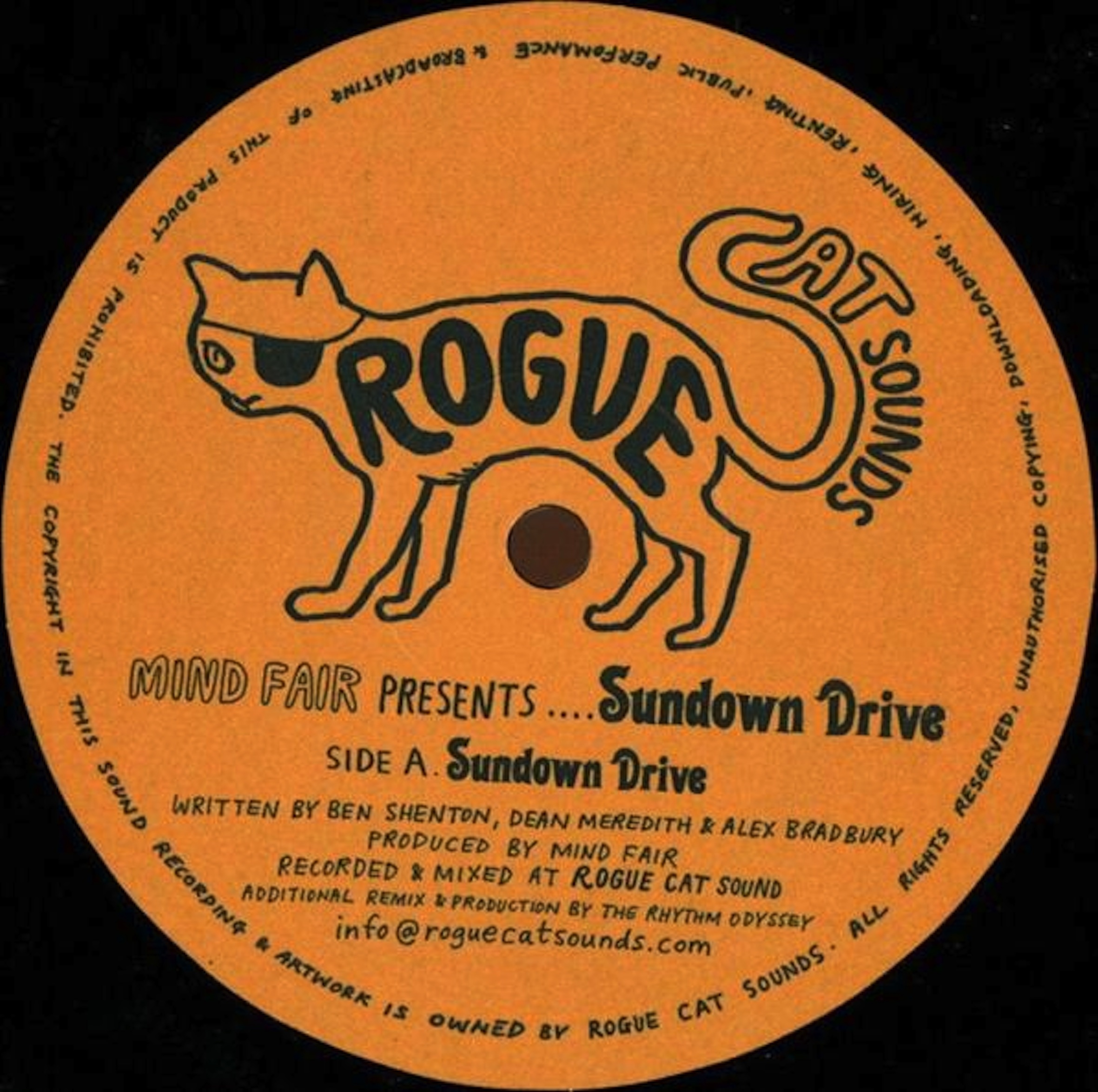 RESIZE SUNDOWN DRIVE Reviews, Promo`d, Test Pressing, Dr Rob, Mind Fair, Sundown Drive, Dean Meredith, Rogue Cat Sounds, Rhythm Odyssesy