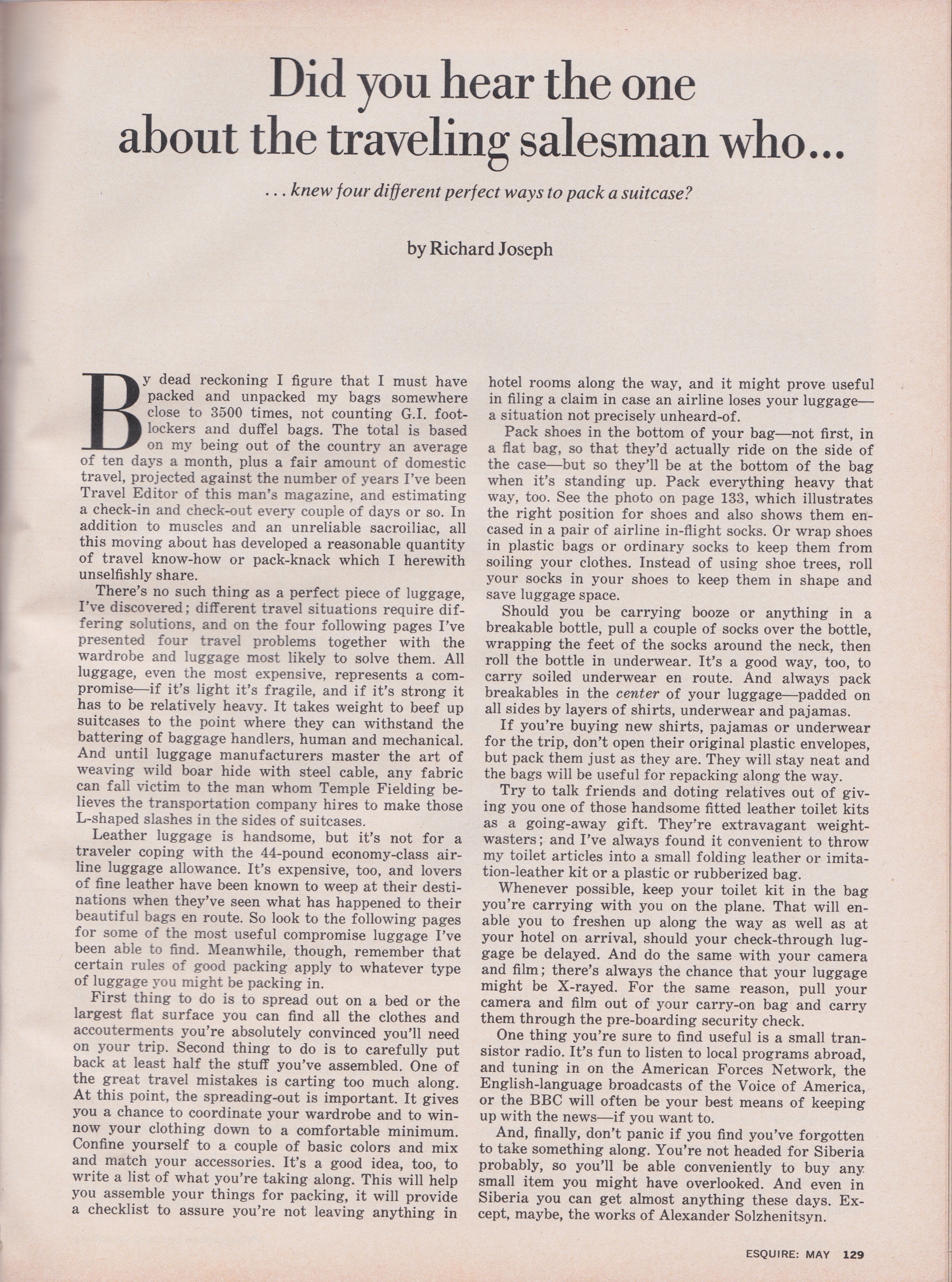 Esquire, May, 1974, Fashion