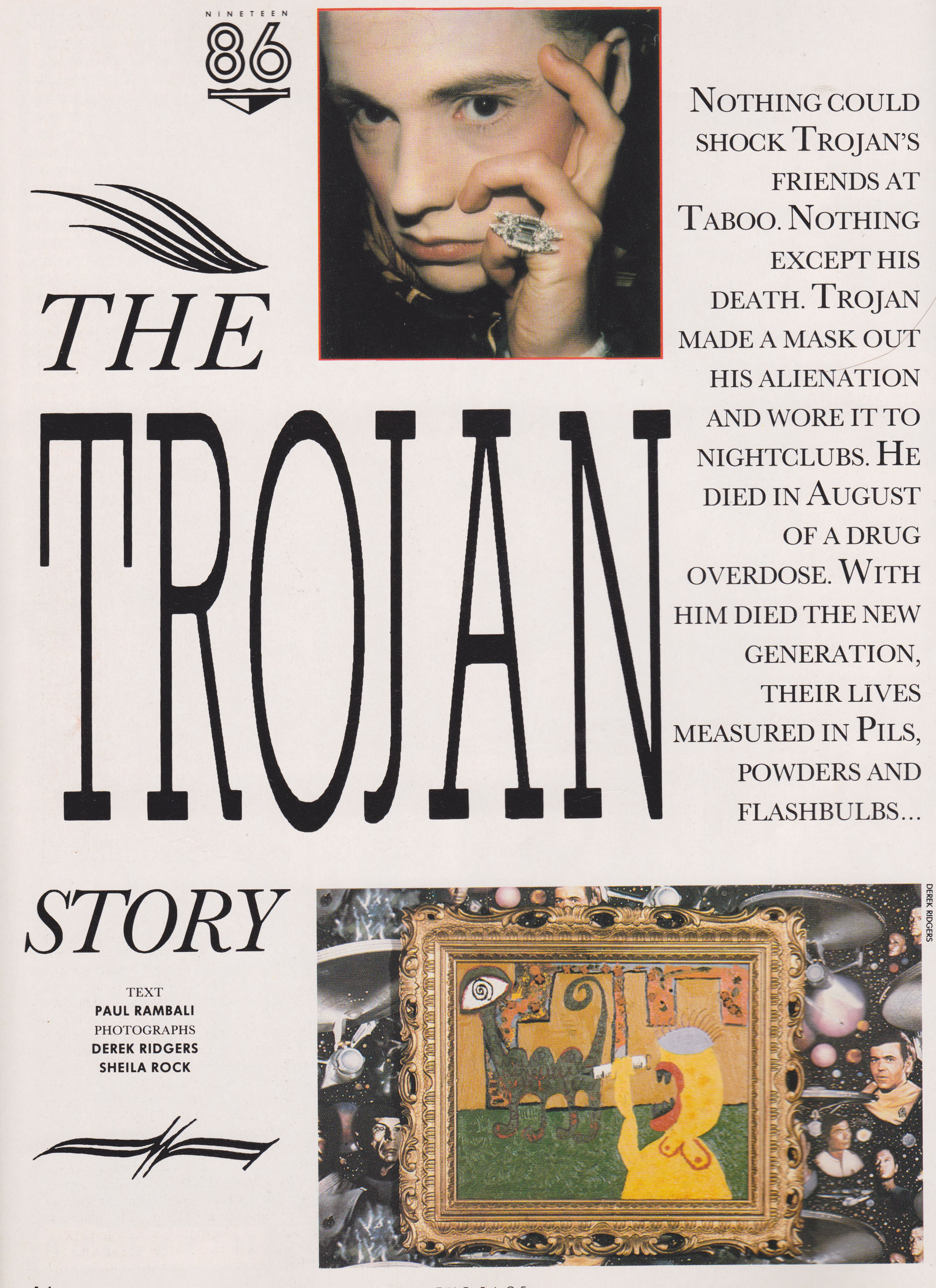 The Torjan Story, The Face, January, 1987, Leigh Bowery, Taboo, 