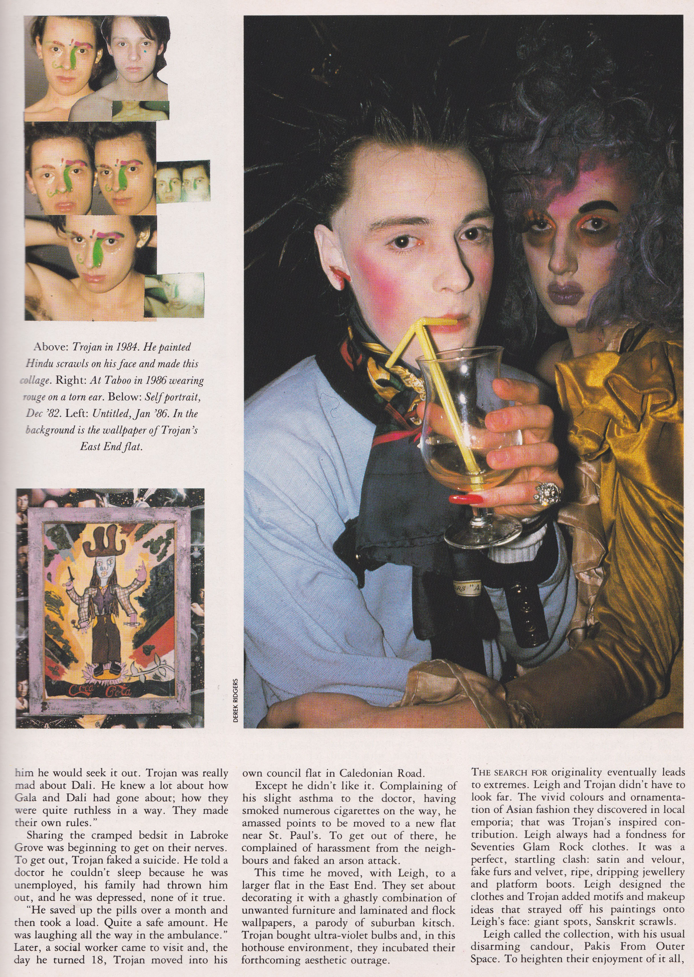 The Trojan Story, The Face, January, 1987, Leigh Bowery, Taboo,