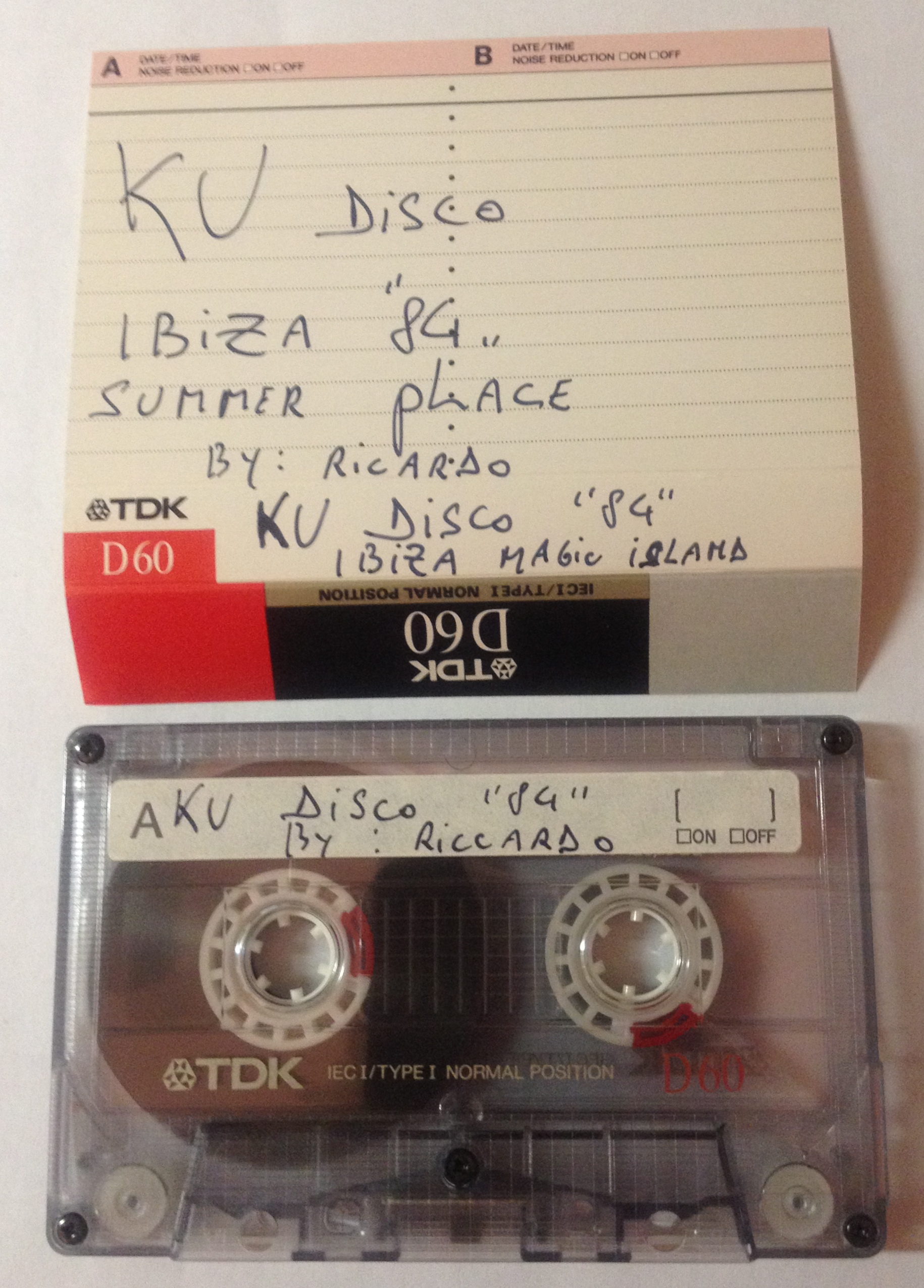 DJ, Ricardo, Ku, Ibiza, Test Pressing, History, Stop Bajon, Hey Survivor, Club, Live