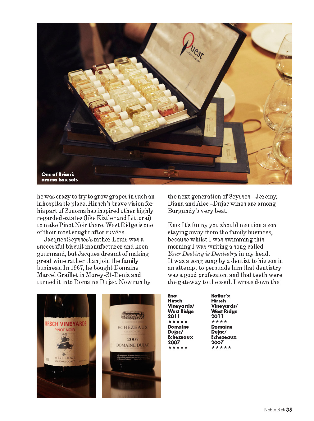 Brian Eno, Noble Rot, Wine Tasting, Magazine, Test Pressing