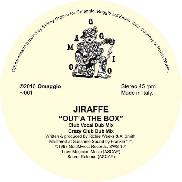 Jiraffe, Out`A The Box, OMAGGIO, Dr Rob, Test Pressing, Italy, Richie Weeks, Review, Marco Febbraro