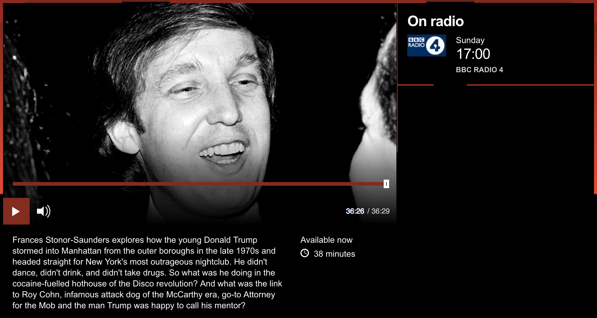 Donald Trump, Studio54, Disco, Property, New York, BBC 