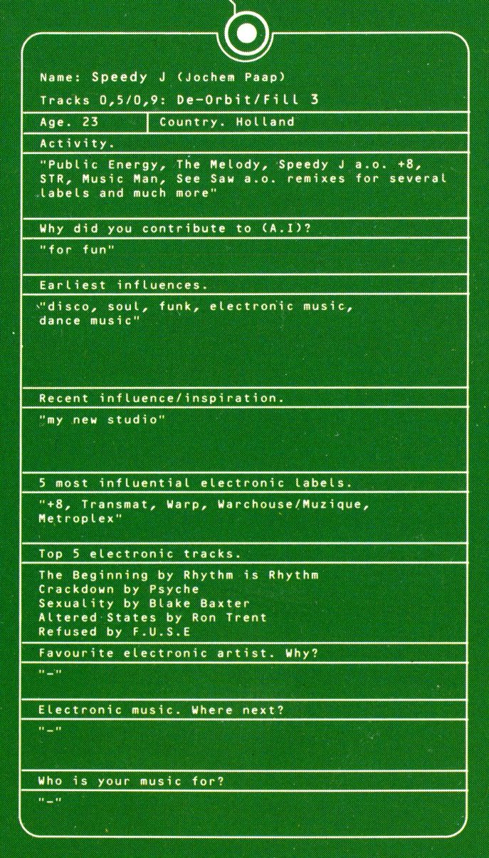 Warp, Artificial Intelligence, Interviews, 1992, Polygon Window, B12, Musicology, Autechre, I.A.O, Speedy J, Up!, Richie Hawtin, Alex Paterson, The Orb, Interviews, Classic, Warp Records